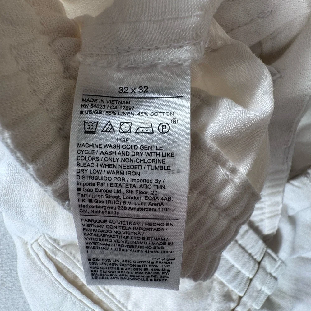 Banana Republic Linen Blend Athletic Fit Pant Off White 32x32 NWT $85